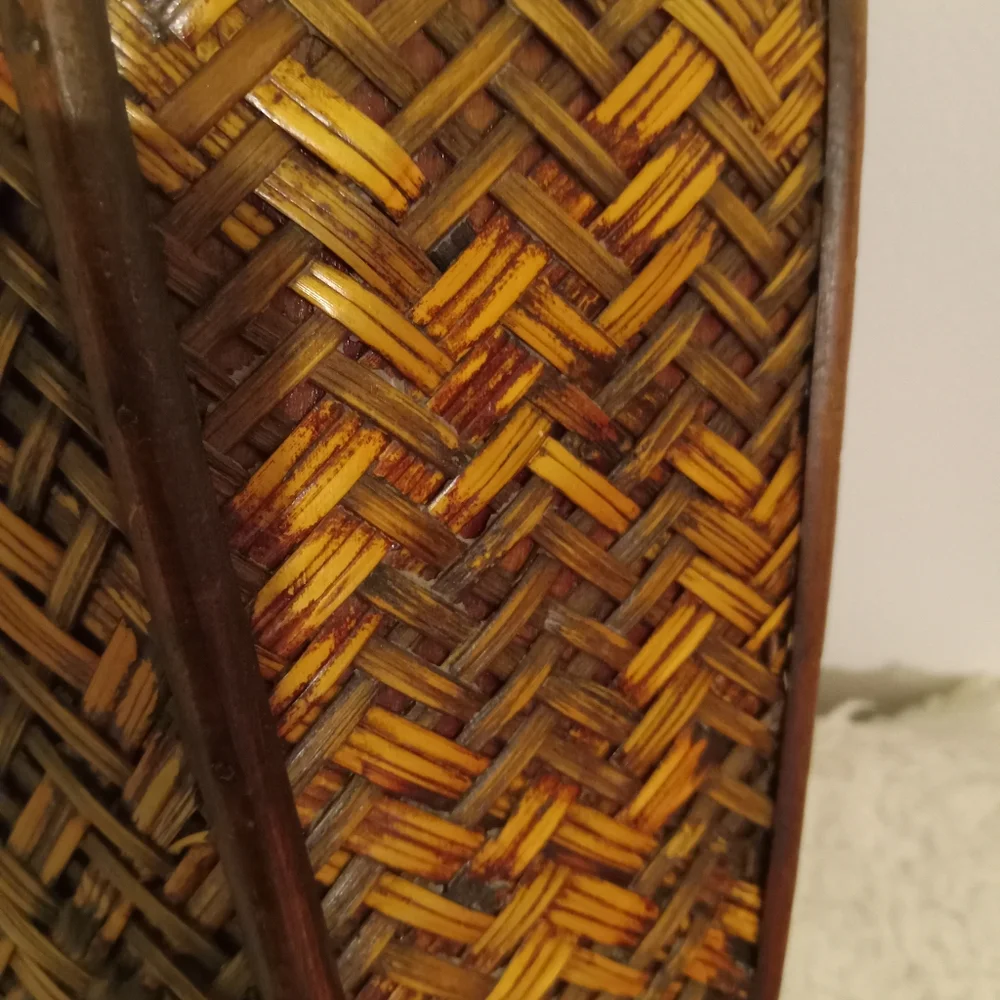 Vintage Rattan Woven Wooden Flower Vase